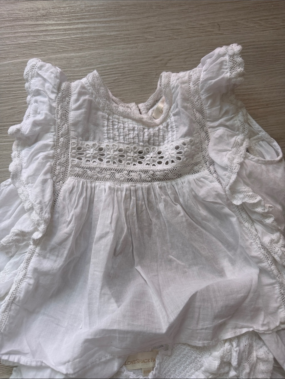 LoveShackFancy White Ruffle Two-Piece Kids Set - Picture 2 of 4